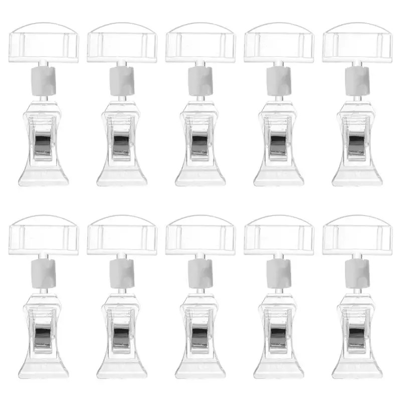 10Pcs Advertising Label Rack Price Tag Holder Name Clips Price Ticket Rack for Bakery Shop Supermarket Mall memo holders