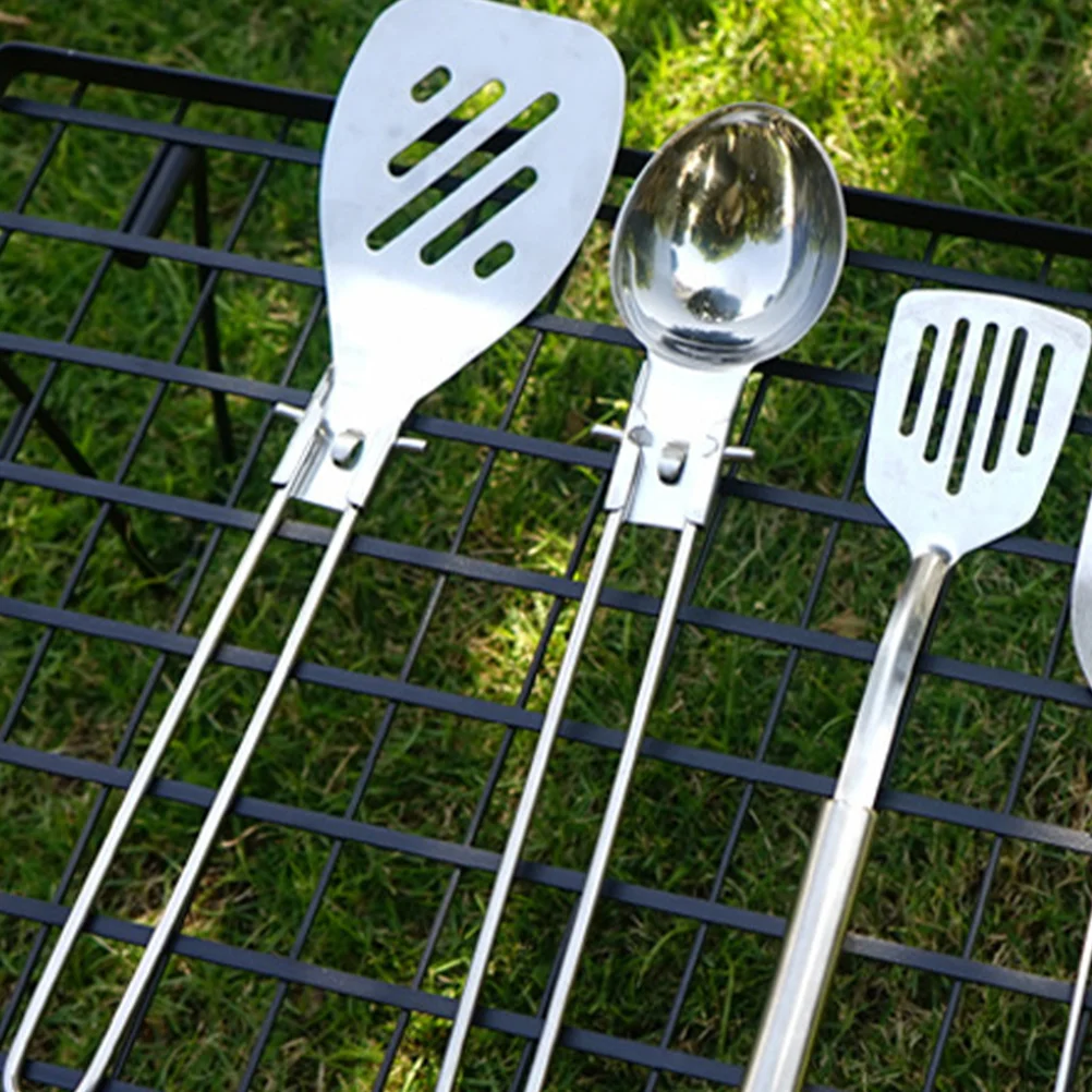 

Outdoor Convenient Folding Cookware 304 Stainless Steel Spatula Steak Frying Leaking Pancakes Kitchen Food