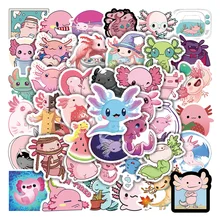 

10/30/50PCS Cute Axolotl Cartoon Animal Graffiti Stickers Computer Notebook Electric Car Water Cup Stickers Wholesale