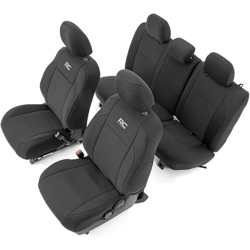 

Rough Country Front & Rear Neoprene Seat Covers for 2016-2022 Tacoma - 91031, Black