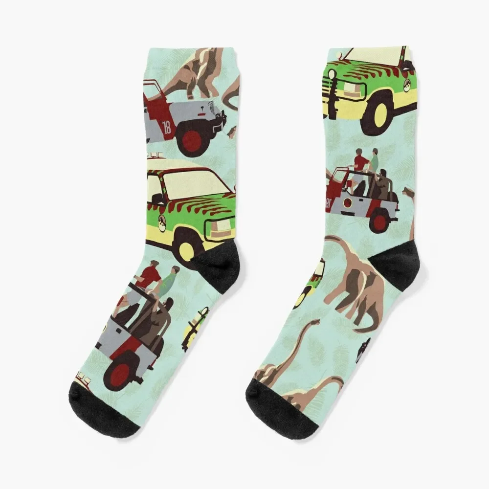 

Jurassic Ride Socks football colored Novelties Girl'S Socks Men's