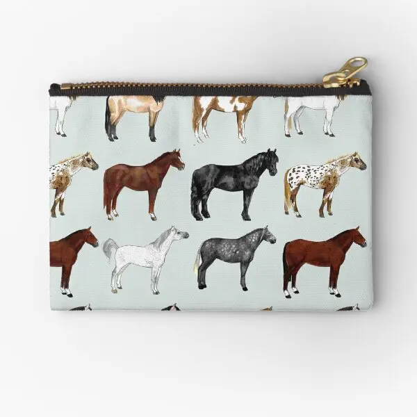 

Horses Zipper Pouches Cosmetic Money Storage Pure Wallet Small Women Socks Key Pocket Underwear Packaging Panties Coin Bag Men