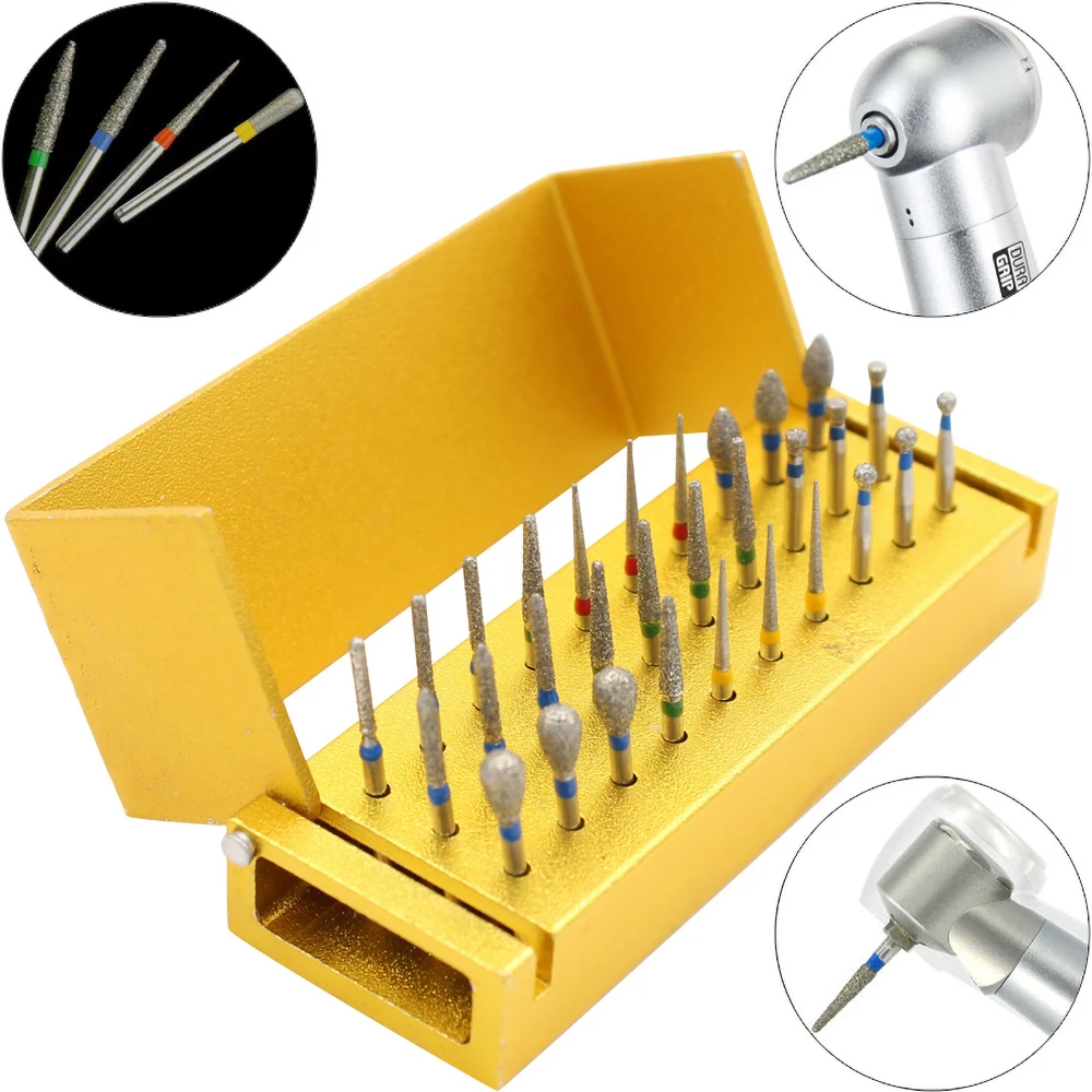 

30Pcs Aluminium Dental Burs Diamond Set High Speed Sanding Teeth Polishing Drill Instrument Teeth Whitening Dentisry Tool