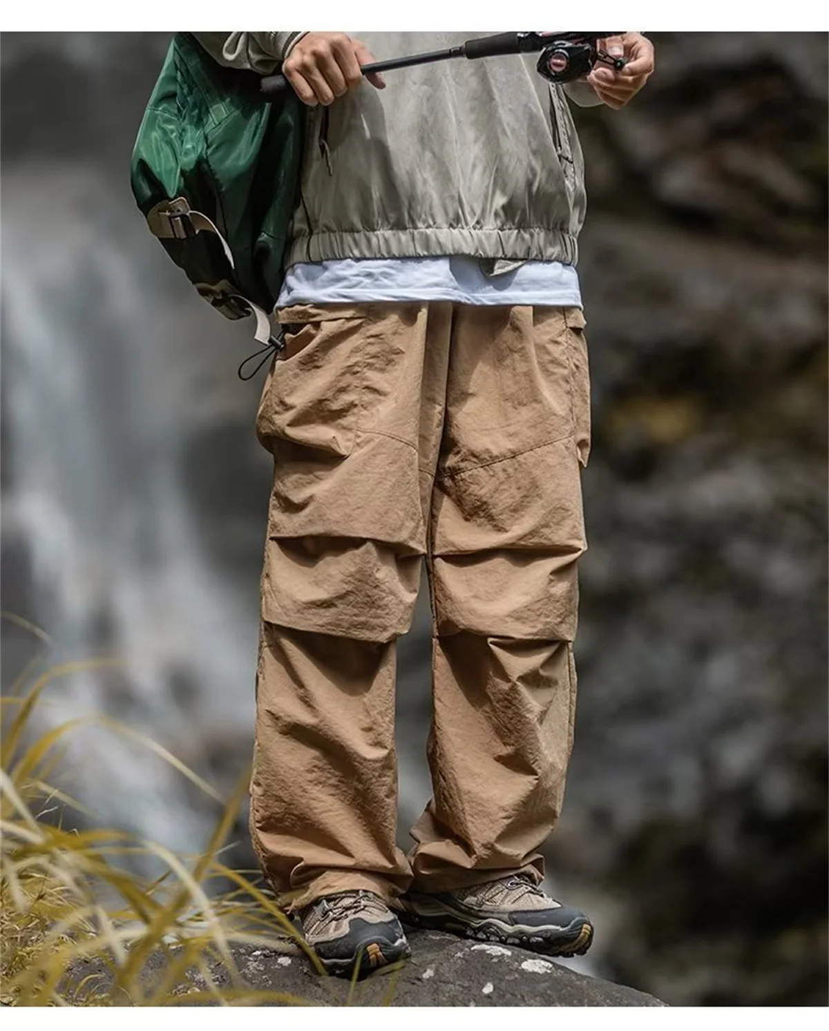 New Trendy New Men's Spring/Summer Breathable Outdoor Cargo Parachute Pants Leisure Hiking Mountaineering Water-resist Pants
