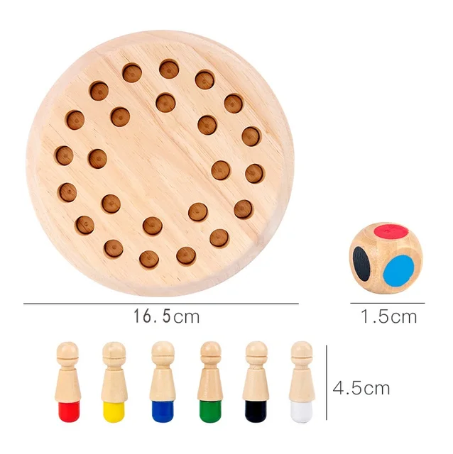 Montessori Chess Board Games for Kids Education Toys for Children Brain Teaser Wooden Toys Memory Match Chess Game  Kids Game 4