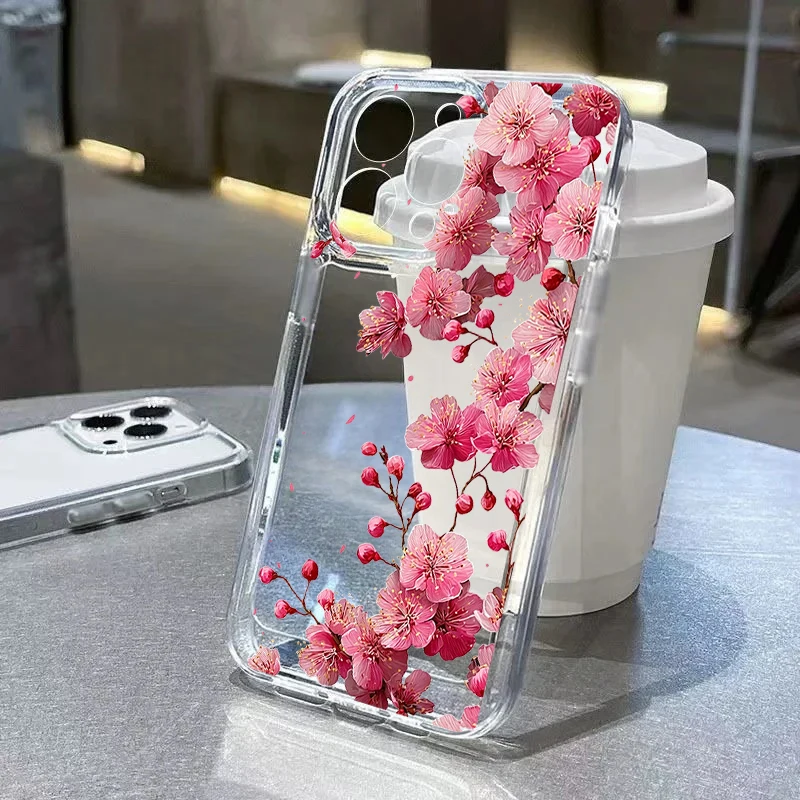 Luxury Little Pink Flower Daisy Shockproof TPU Case