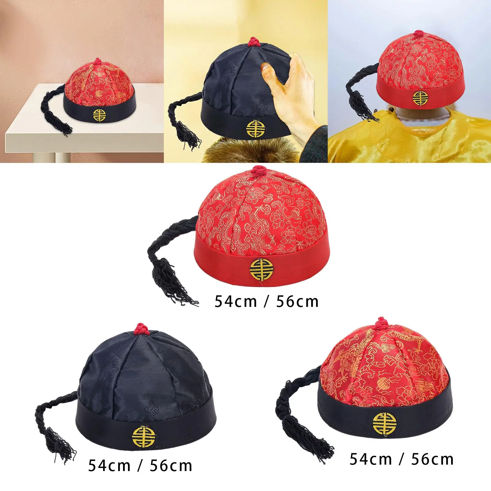 Oriental Hat Chinese Traditional Party Cosplay Emperor Hat for Photography Party Cosplay Dress up