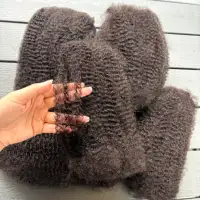 10-18 pouces 4C Afro crépus en vrac Extensions de cheveux humains sans trame 30 ou 50 g/paquet brésilien Remy en vrac pour Locs Micro torsion tressage cheveux 3