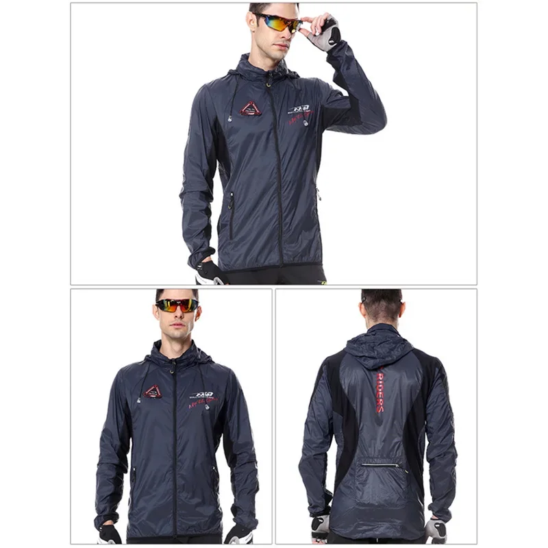 Hooded Bicycle Jacket Windproof Coat Road MTB Cycling Wind Coat Long Sleeve Clothing Quick Dry Thin Jackets