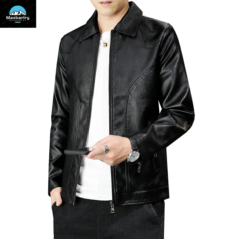 

Men's Leather Jacket Autumn/winter Korean Version Handsome Slim Fit Waterproof Men's Windbreaker Trend Motorcycle Men's Clothing