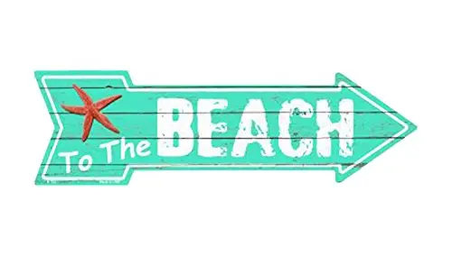 

Smart Blonde Outdoor Decor to The Beach Novelty Metal Arrow Sign A-152