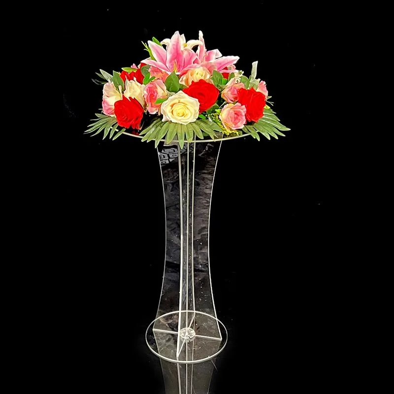 

2Pcs Clear FlowerStand Crystal Road Lead Wedding Table Centerpieces Event Party Vases Home Hotel Decoration Table