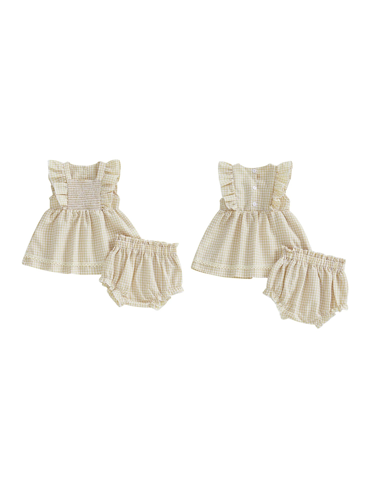 Adorable Baby Girls Outfit Stylish Floral Print Ruffle Sleeve Top with Denim Shorts 2-Piece Set for Fashionable Little Ones