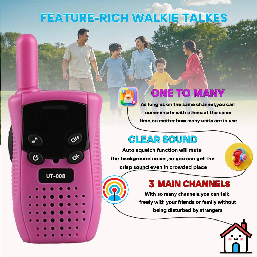 2PCS Mini Walkie Talkie Children Handheld Transceiver Long Range Portable Walkie-Talkie Kids Two Way Radio Boy Girl Gifts