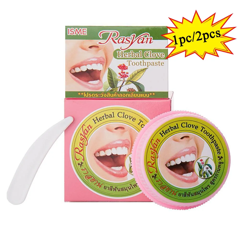 1/2pcs 25g Natural Herbal Clove Thailand Toothpaste Tooth Whitening Powder Oral Hygiene Cleaning Toothbrush Remove Stains