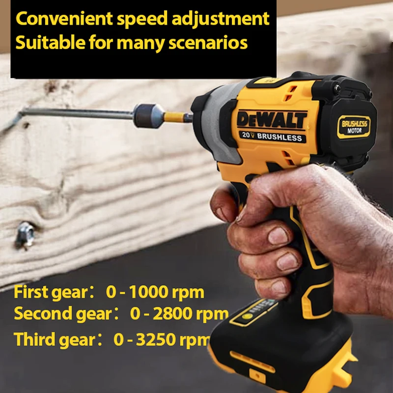 DEWALT 브러시리스 모터 무선 충전식 스크루 드라이버, 전기 임팩트 드릴 전동 공구, DCF850, 20V, 205NM