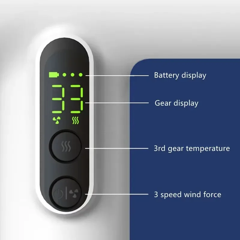 Portable Hair Dryer, Wireless USB Charging, 30000Rpm High-Speed Cold Warm Wind Negative Ions