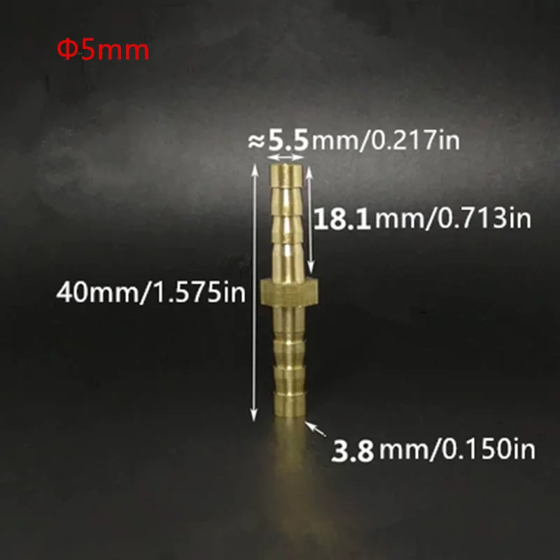 Brass Multi-Size Straight Hose Pipe Fitting Connector