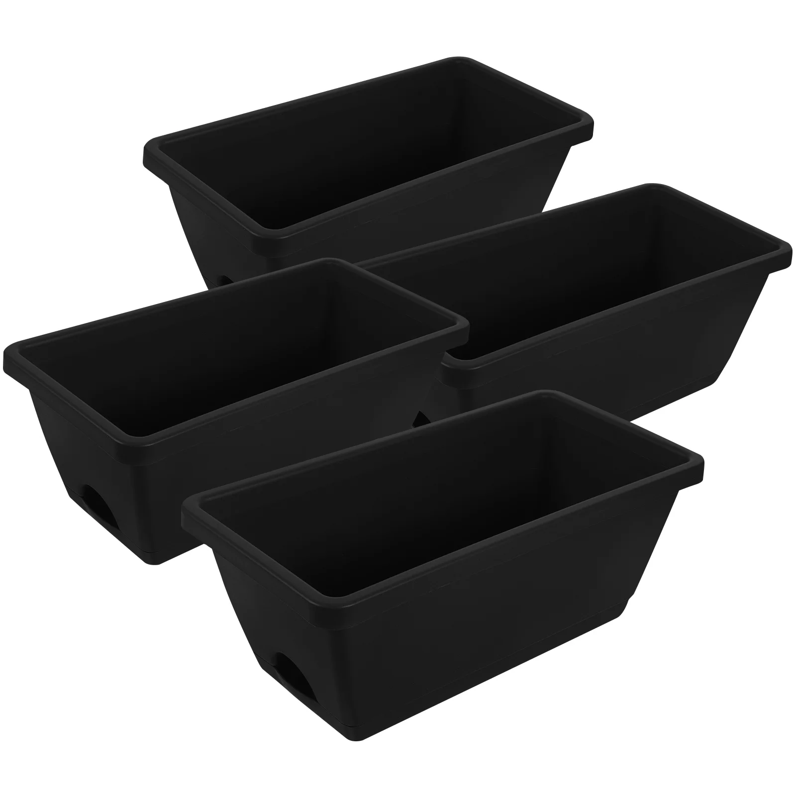 

4 Pcs Rectangular Flower Pot Bonsai Pots Large Plant for Plants Outdoor Planter Household Flowerpot Plastic Planters