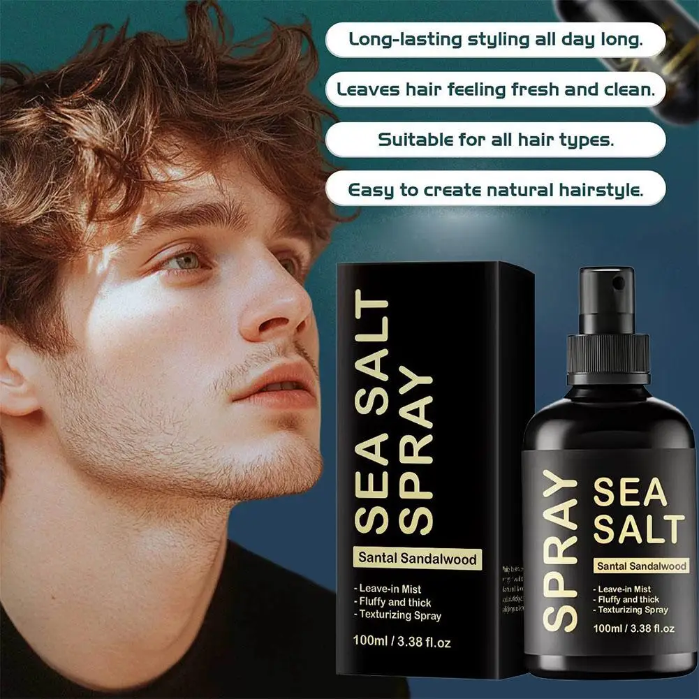 Men 100ML Sea Salt Hair Styling Spray Improving Volumizing Texturing Natural Sea Salt Nourishing Fixing Care