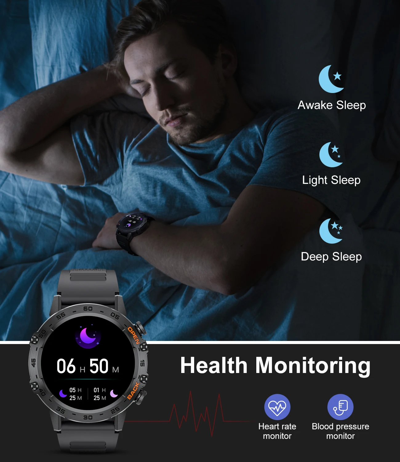 LIGE Smart Watch New1.39" Bluetooth Call Men Outdoor Sport Fitness Heart Rate Health Monitoring Smartwatch for Android IOS Phone