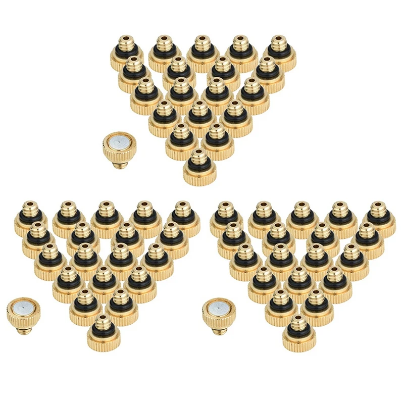 

60Pcs Brass Misting Nozzles For Cooling System 0.012 Inch(0.3 Mm) Water Spray Nozzle Sprinklers Misting Cooling