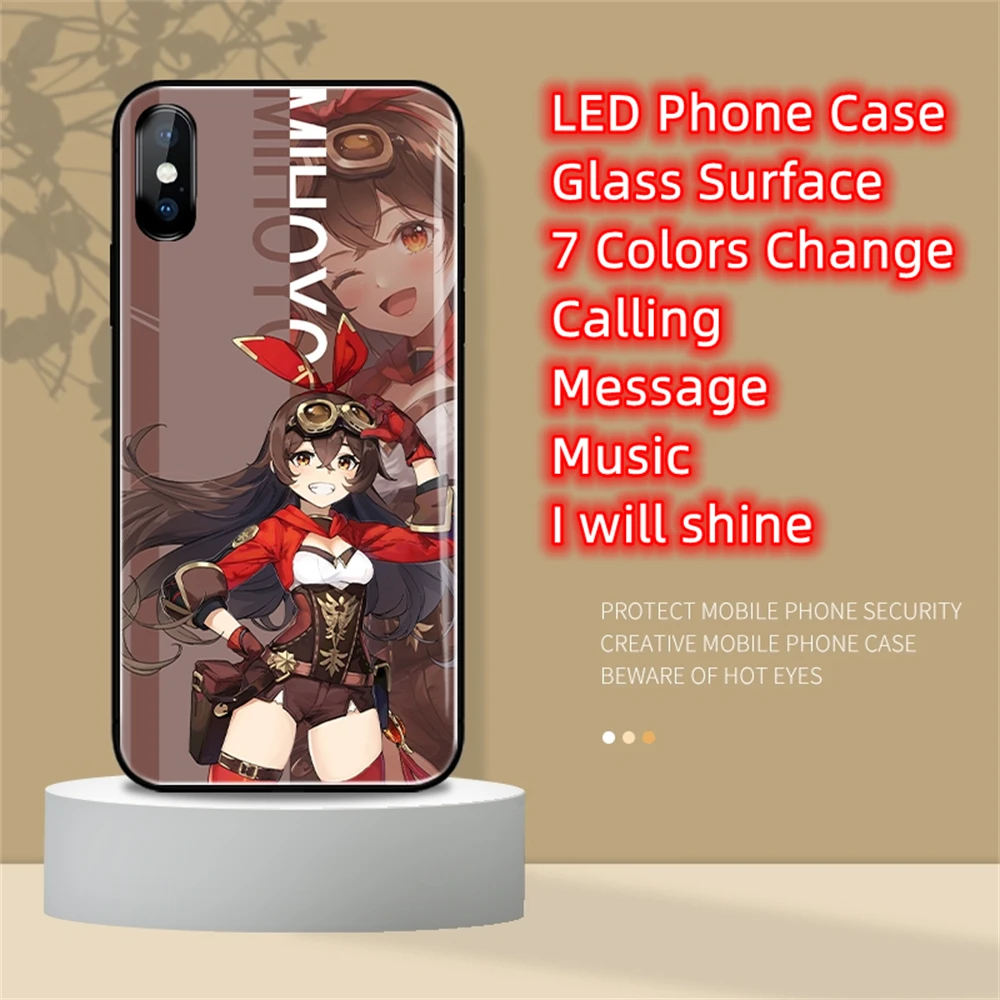 

Anime Girl Phone Cover Capa For Samsung S23 S22 S21 S20 FE Ultra Plus Note 10 20 A53 A52 A54 A32 A14 A71 Glass LED Flash Case