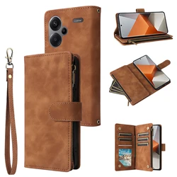 Premium Magnetic Flip Leather Wallet Case with Card Slot for Redmi Note 12S (Brown)