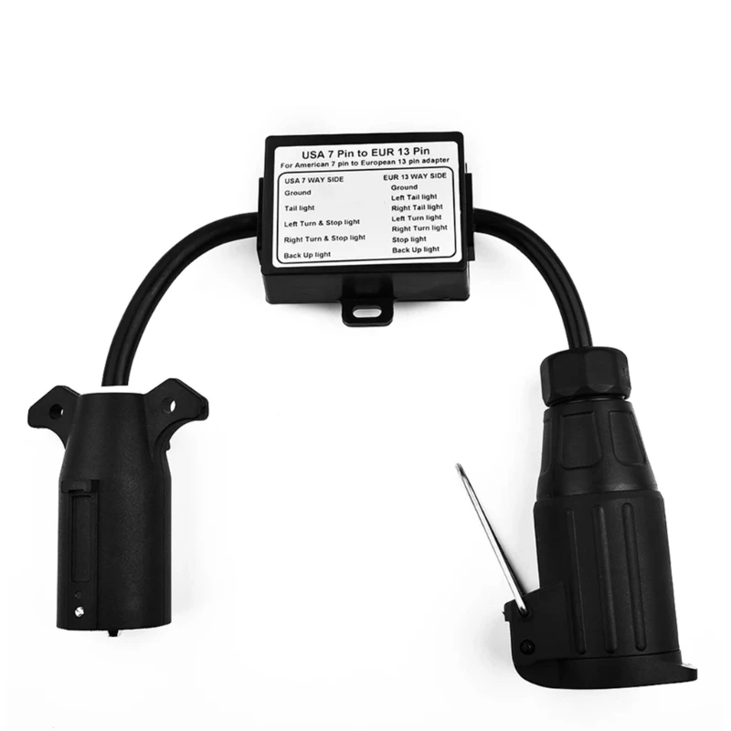 American 7 Pin to European 13 Pin Trailer Adapter for Brake&Taillight Separation