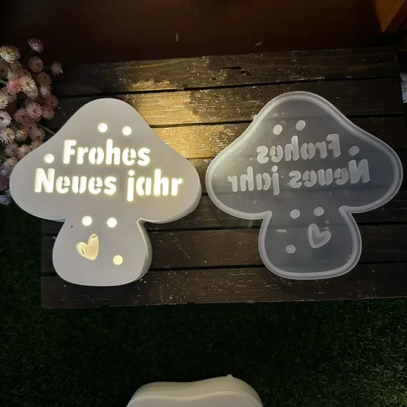 Luminous Silicone Mold silicone mold for LED Light Chain Gypsum Concrete Mold New Year Home Ornaments Lucky Mushroom