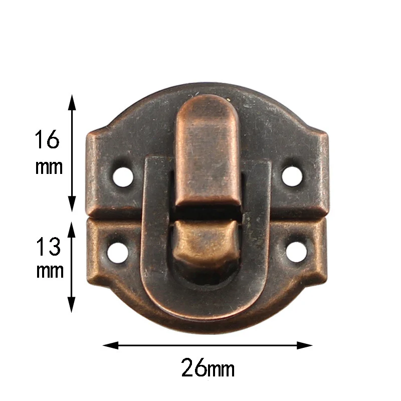10Pcs Antique Hasps Iron Lock Catch Latches for Jewelry Box Buckle Suitcase Buckle Clip Clasp Wood Wine Box Latch