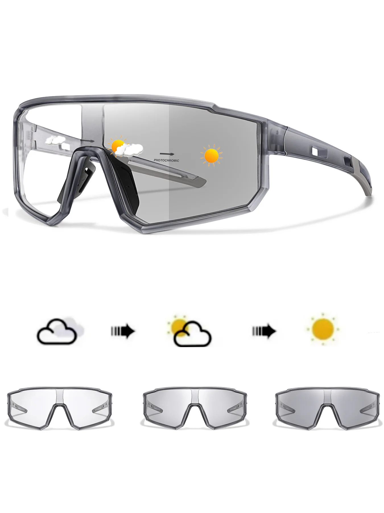 New Style Brand Photochromic Eyewear Men Women Bicycle MTB Bike Running Fishing Cycling Glasses Comfortable Windproof Goggles