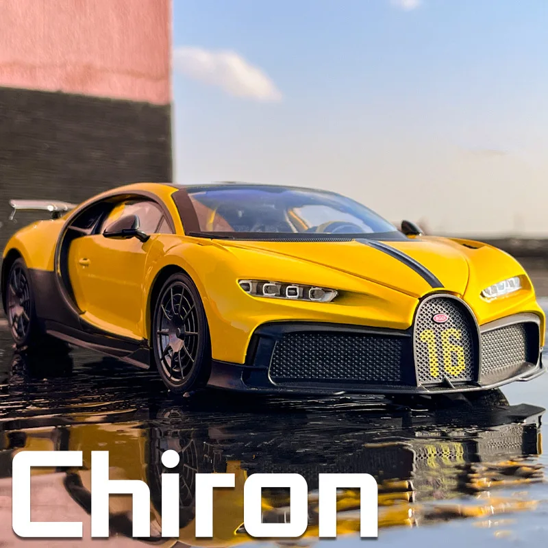 

1:18 BUGATTI Chiron PUR SPORT Alloy Sports Model Diecasts Metal Racing Super Car Model Sound and Light Simulation Kids Toys Gift