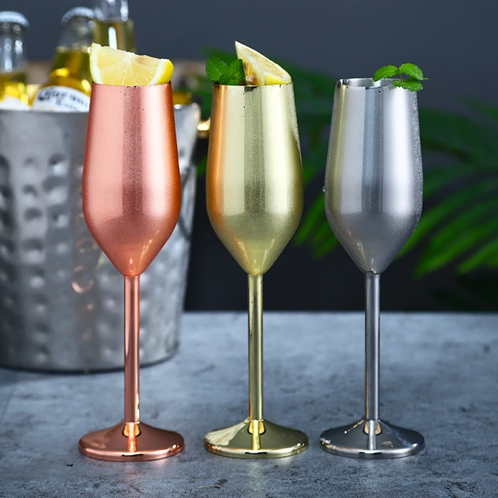 

Stainless Steel Rose Gold Bar Tools Goblet Restaurant Champagne Cup Wine Glass Cocktail Glass Barware