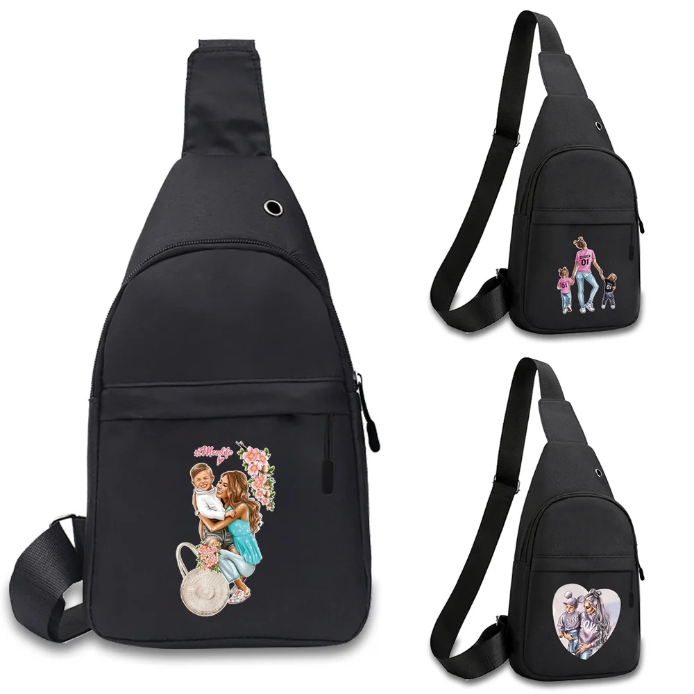 

Модная Наплечная Сумка унисекс, холщовая Спортивная сумочка-слинг через плечо с Usb-зарядкой, нагрудной мешок с принтом для мам, подарок