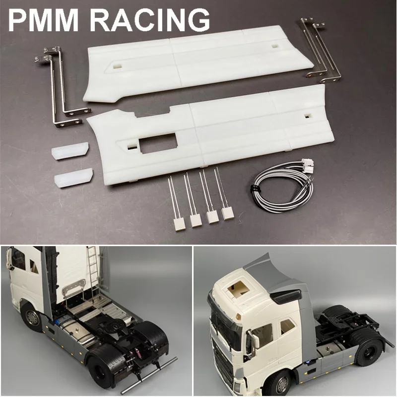 

4X2 2 Axes Side Skirt Kit for 1/14 Tamiya RC Truck Trailer Tipper Electric Car Volvo F16 750 56360 LUSE Diy Parts Toys