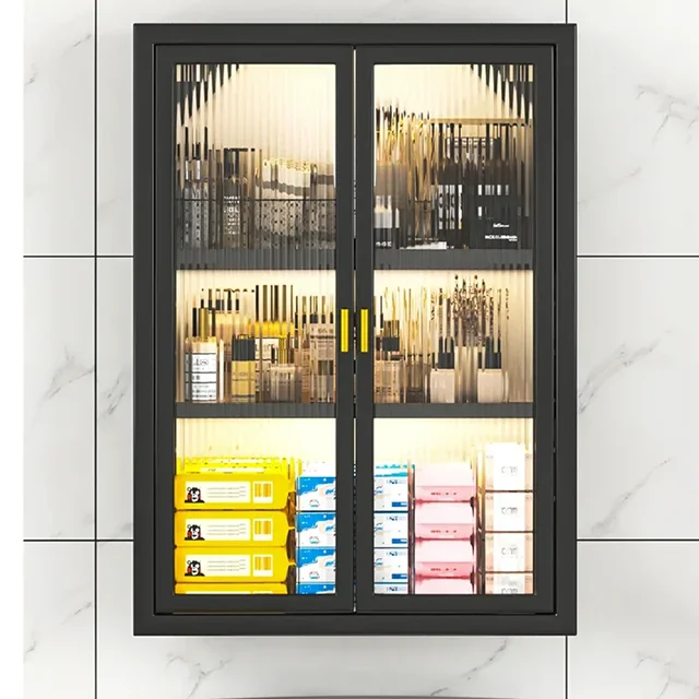 เจ้าหญิงโมเดิร์นผนังห้องน้ําตู้ไม่มีเจาะห้องน้ําจัดเก็บกันน้ําชั้นวาง Gabinete ที่ไม่ซ้ํากันเฟอร์นิเจอร์ 1