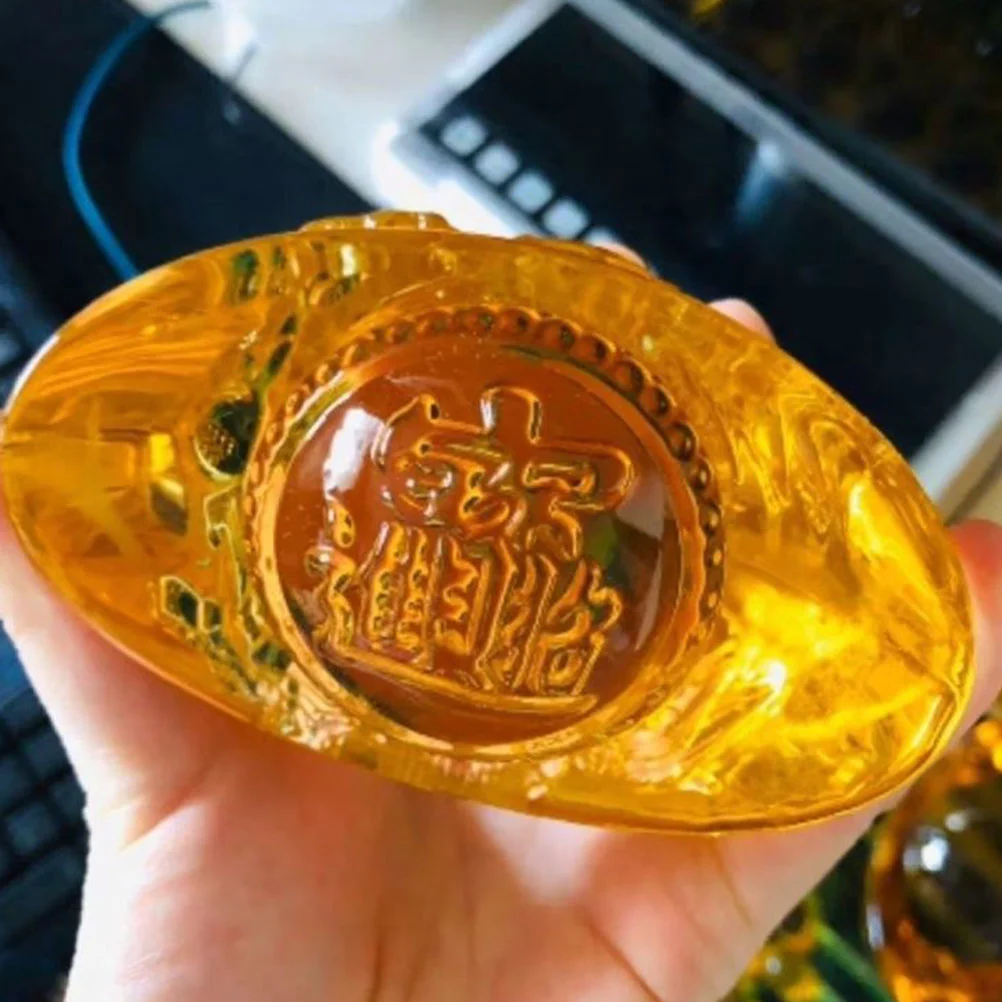 

Desktop Ingot Ornament Office Birthday Decoration for Girl Crystal Chinese Crafts