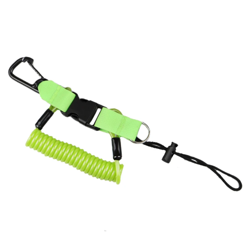 Scuba Diving 316 Anti-lost Spiral Spring Coil Lanyard Safety Emergency Tool With One Buckle Fishing Dive Climbing Outdoor Rope 3