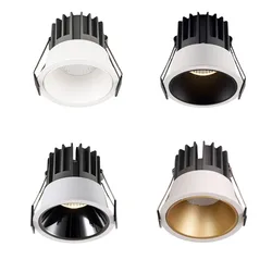 Dimmable Led Downlight Recessed Ceiling Lamp Spotlight Aluminum Led COB Light 5W 7W 9W12W16W18W20W AC110V 220V Home Office Store