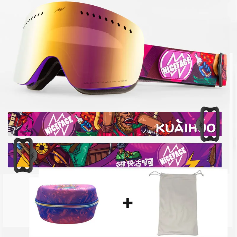 

Winter New Ski Goggles Men Women Double Layer Anti-fog Cylindrical Mask Windproof Outdoor Sport Skiing Cycling Snowboard Glasses