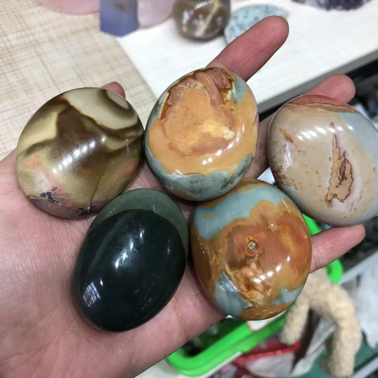 

Натуральные морские пальмовые камни, Искусственный драгоценный камень, гладкая полированная галька, Массажная энергия для подарка