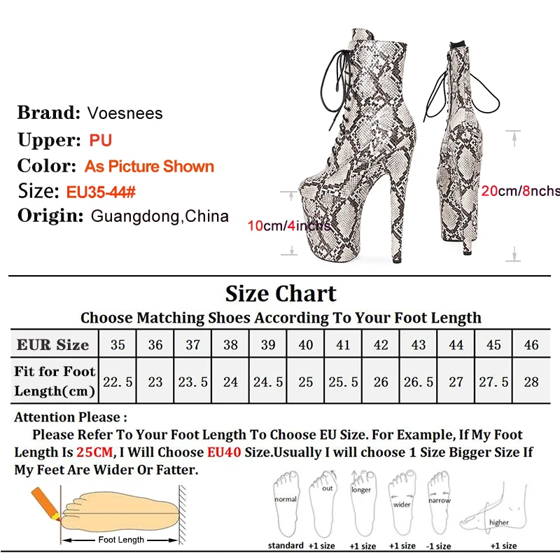 Ultra high heel Women Platform Gladiator Short Boots 2025 New Sexy Snake Skin Modern boots Female Pole Dance Shoes Size 35-44