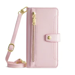 Elegant Magnetic Flip Wallet Case - Durable Leather Cover with Long Lanyard - Sony Xperia XZ Premium (PMY - PK)