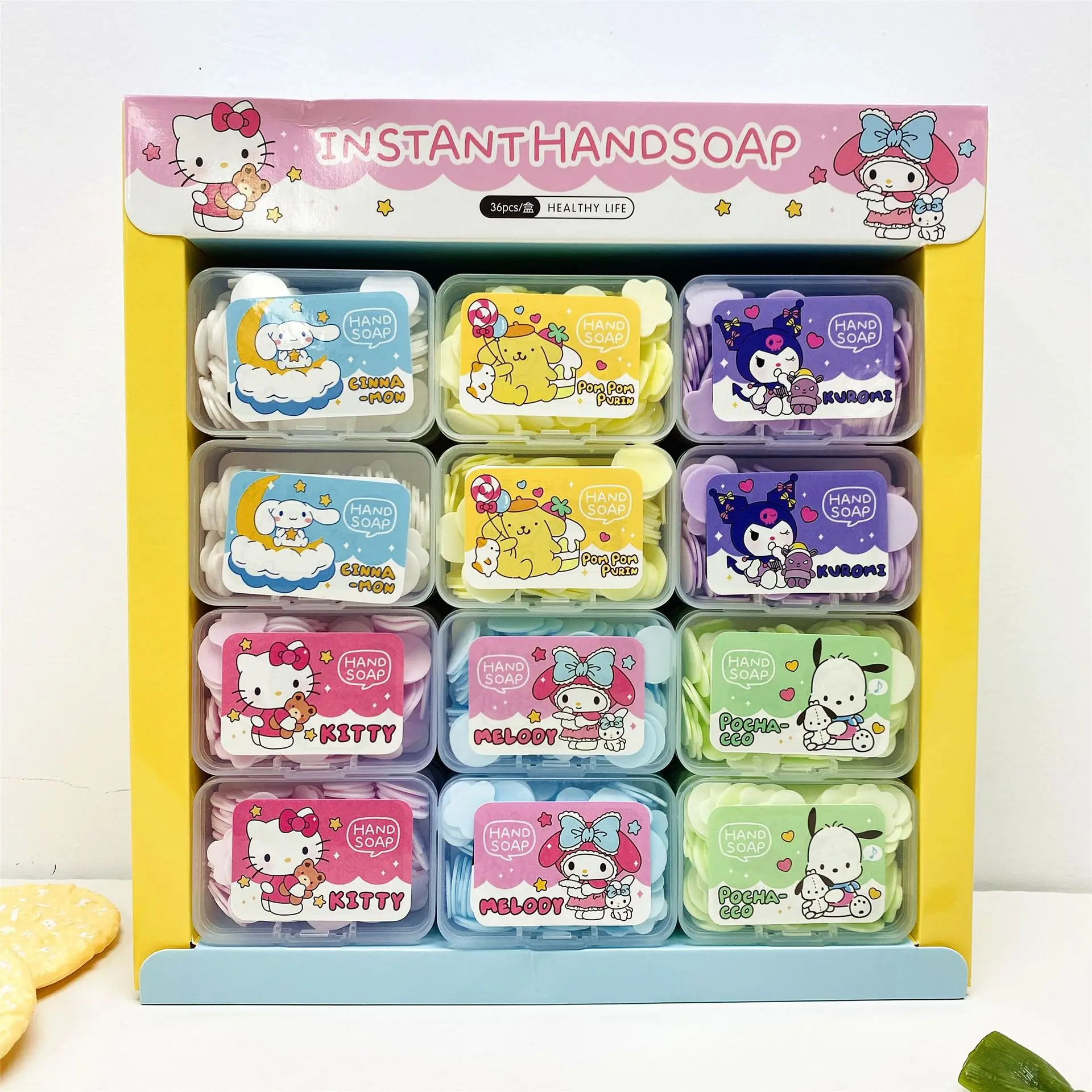 

36 шт./коробка, одноразовые таблетки Sanrio Kuromi Cinnamoroll