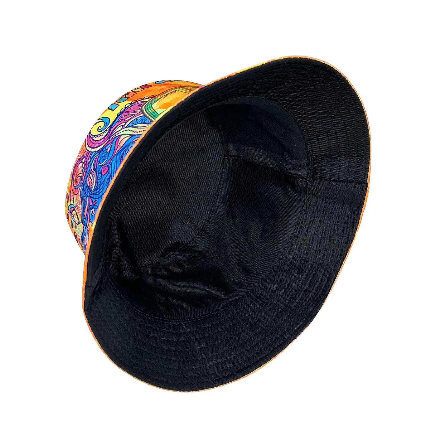 Peace and Love, farbenfroher Fischerhut, ein wendbarer Sonnenhut, ein faltbarer, stilvoller Bucket Hat, farbenfroh und trendig, ein Bucket Hat, der für alle Jahreszeiten geeignet ist, perfekt für Freizeitkleidung und Ausflüge an den Strand, Partys und Abenteuer. – Detail 8