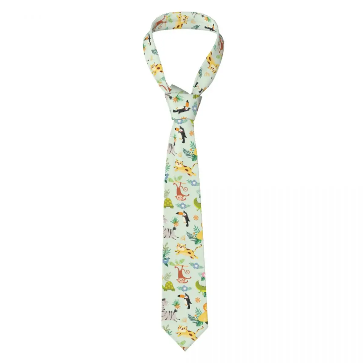 

Классический галстук, мужские галстуки для свадебной вечеринки, деловой галстук, Повседневный милый Африканский сафари-галстук с дикими животными