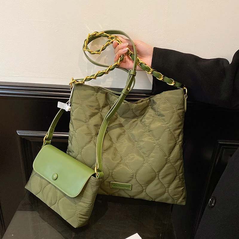 

2PCS Vintage Designer Large Bucket Shoulder Crossbody Bag for Women Handbag Purses 2023 New Casual Totes Ladies Messenger Bags