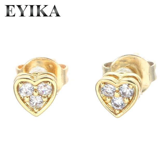 Eyika Delicate Gold Silver Color Inlaid Zircon Mini Square Oval Water Drop  Heart Stud Earrings For Women Girl Minimalist Jewelry - Stud Earrings -  AliExpress