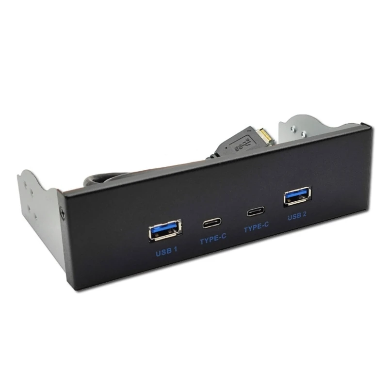 

USB 3.2 Front Panel Hub Multi-USB Slot USB3.2 Type-c Super-Speed Port Fits 3.5" Open Bay Space Optical Panel P9JB